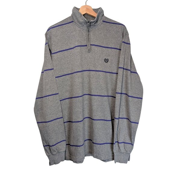 Chaps Mens XL shirt long sleeve Quarter Zip Pullover Y2K Preppy Casual layer - Picture 1 of 11